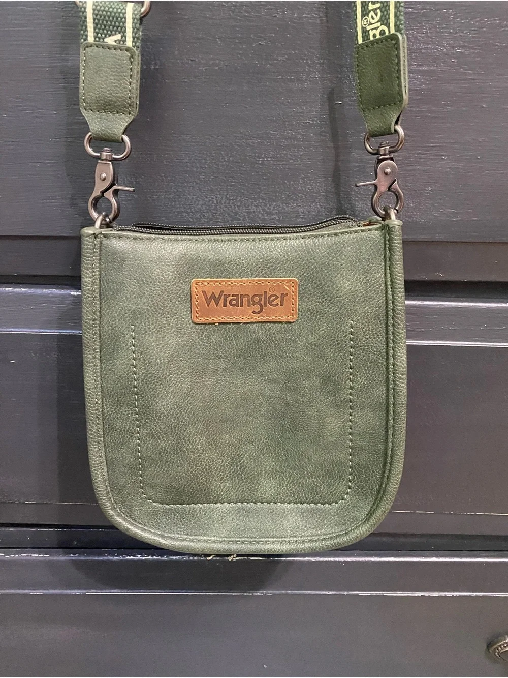 Wrangler Olive Green Mini Crossbody with Branded Patch - Picture 1 of 4